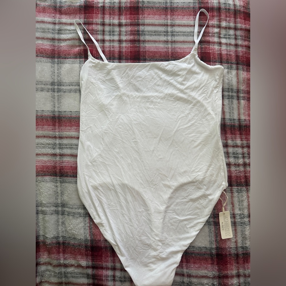 Aerie White Spaghetti Strap Bodysuit
